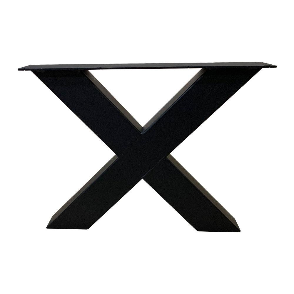 Staat Verpletteren Ham Set zwarte X tafelpoten 40 cm met stelvoeten (koker 8 x 8) | StaalCentrum