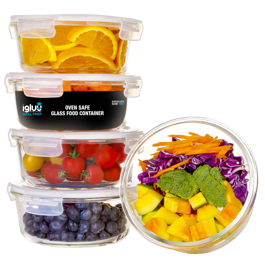 Round Meal Prep Containers, 10 Pack