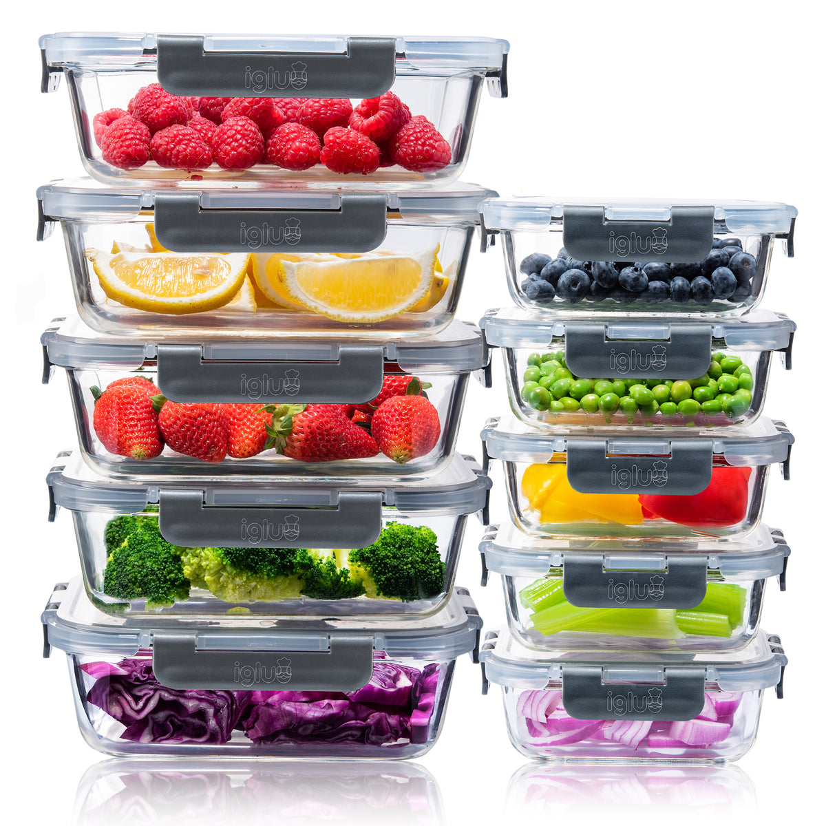 ROUND Glass Meal Prep Containers - 10 Pack – Igluu Meal Prep