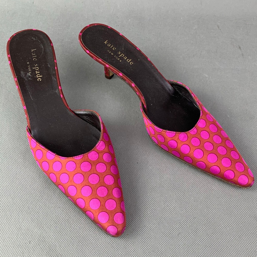 KATE SPADE Polka Dot Kitten Heel Mules / Shoes Size UK 5.5 - EU 38.5 - US 8