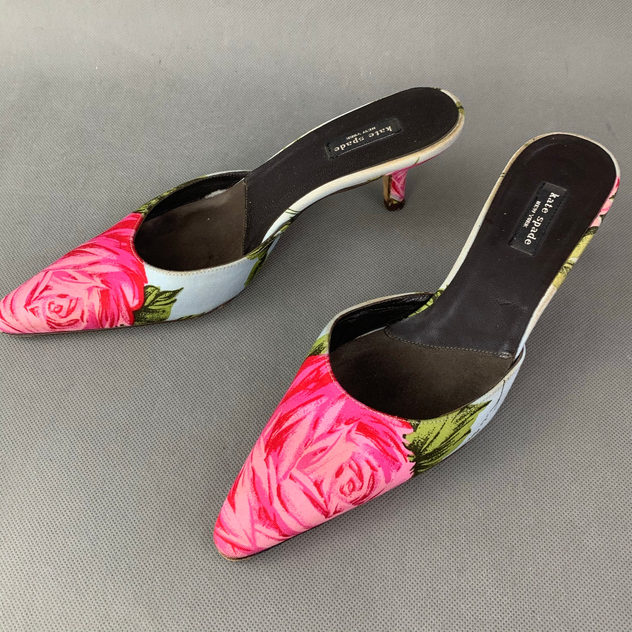 KATE SPADE Floral Kitten Heel Mules / Shoes Size UK 3 - EU 37 - US  –  