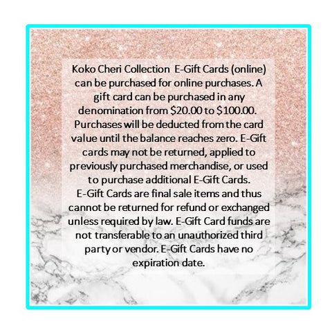 Gift Card Information