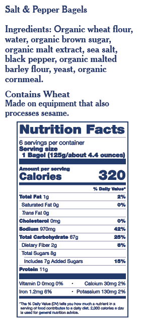 salt & pepper Nutrition Facts and Calories, Description