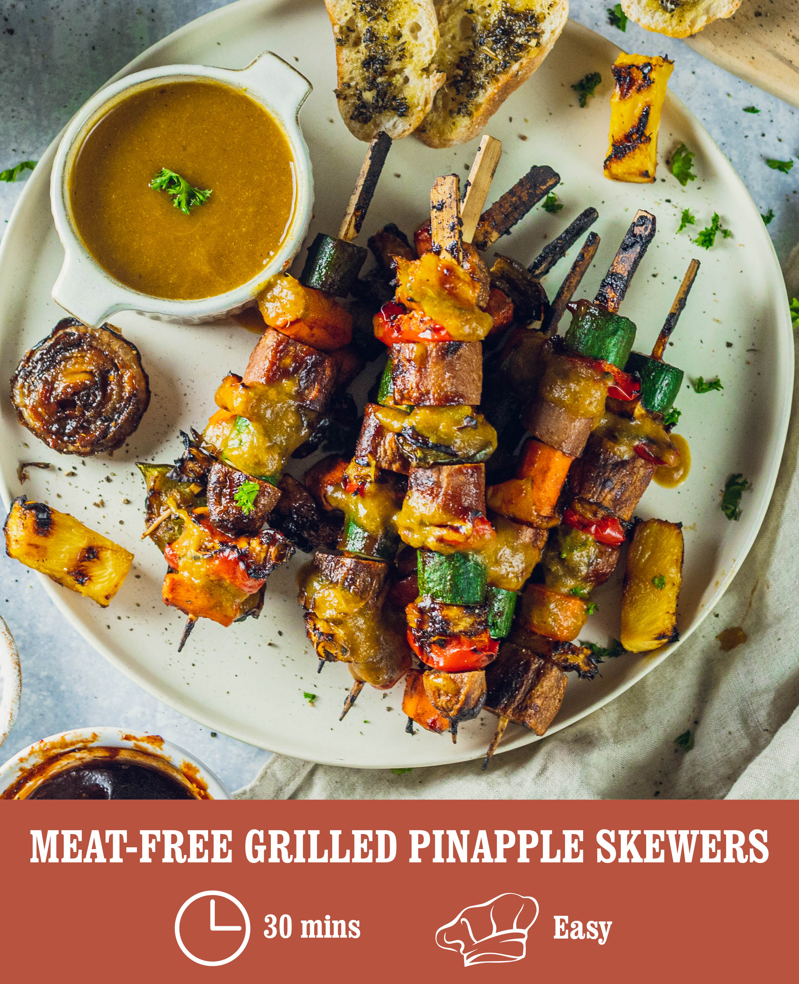 Meat Free Grilled pinapple skewers