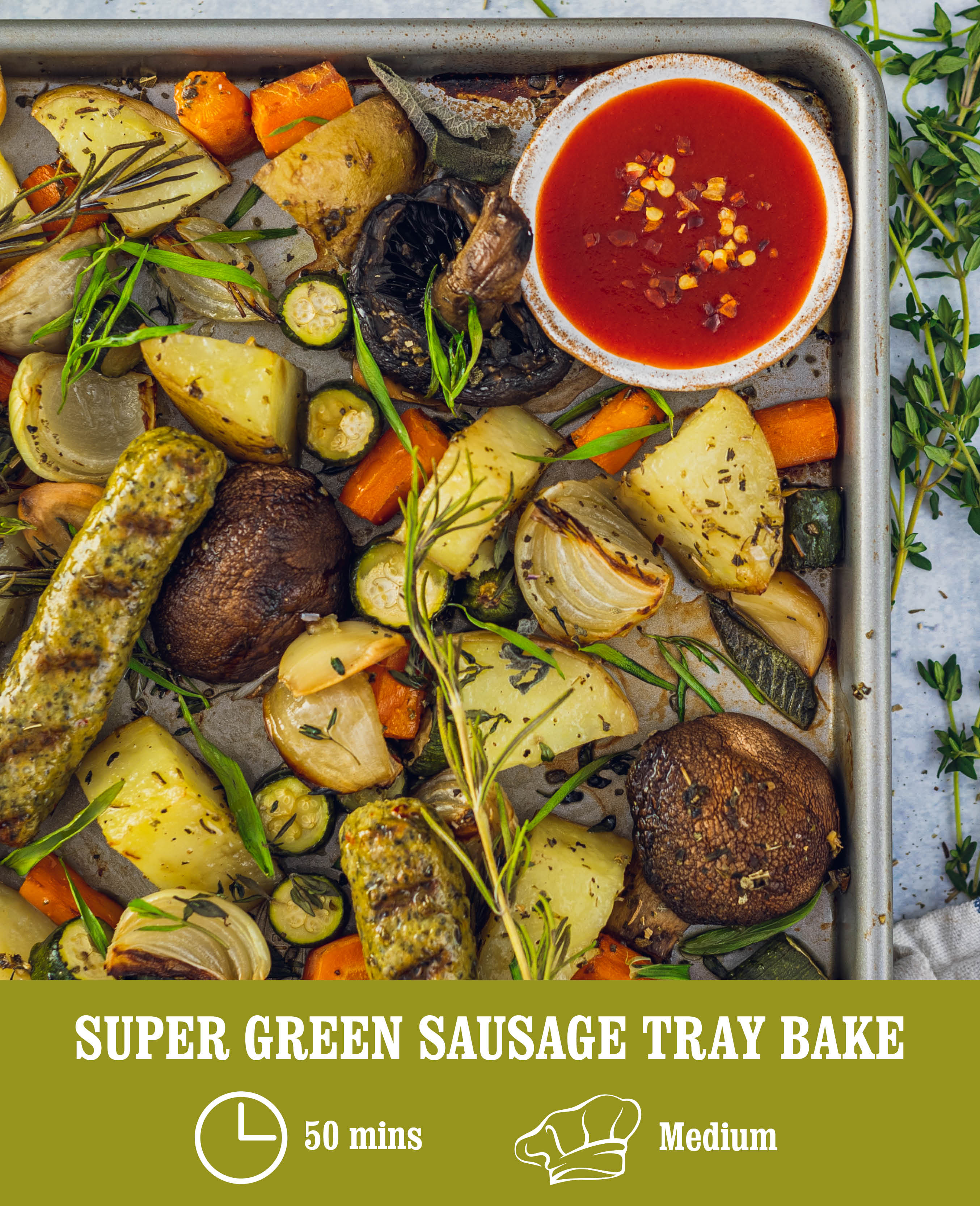 Super Green Sausage Traybake