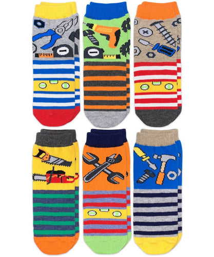 Jefferies Socks Girls' Rainbow Stripes Hearts Smiley Face Crew Socks 6 Pack