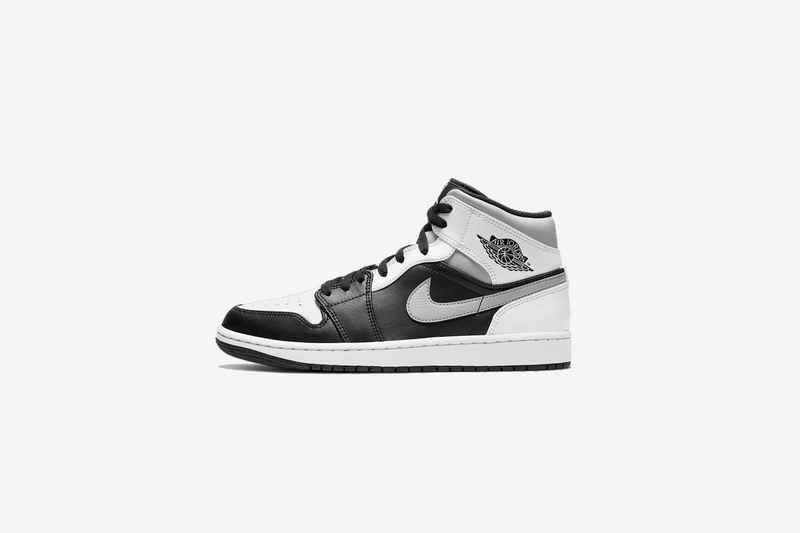 grey white and black jordan 1 mid