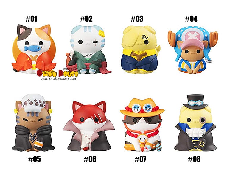 One Piece Nyan Piece Nyan! Luffy and the Seven Warlords of the Sea Mega Cat  Project Mini-Figure Box of 8