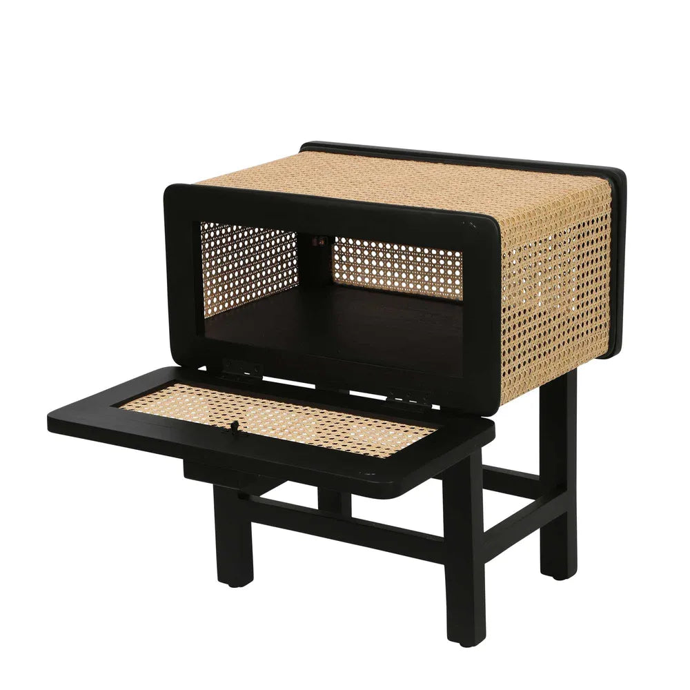 Stylish Black Zoe Bedside Table