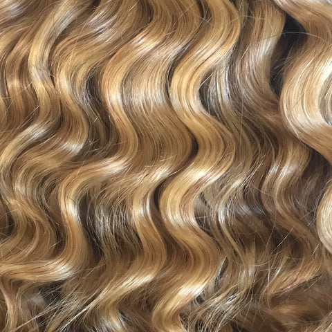 18 22 Dirty Blonde Highlights Clipin Curly Hair Extensions Curly