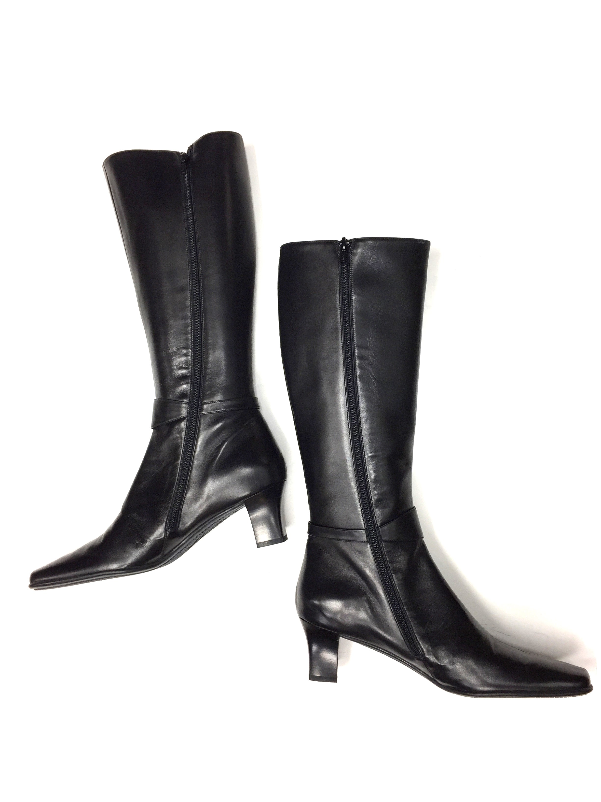 low heel tall boots