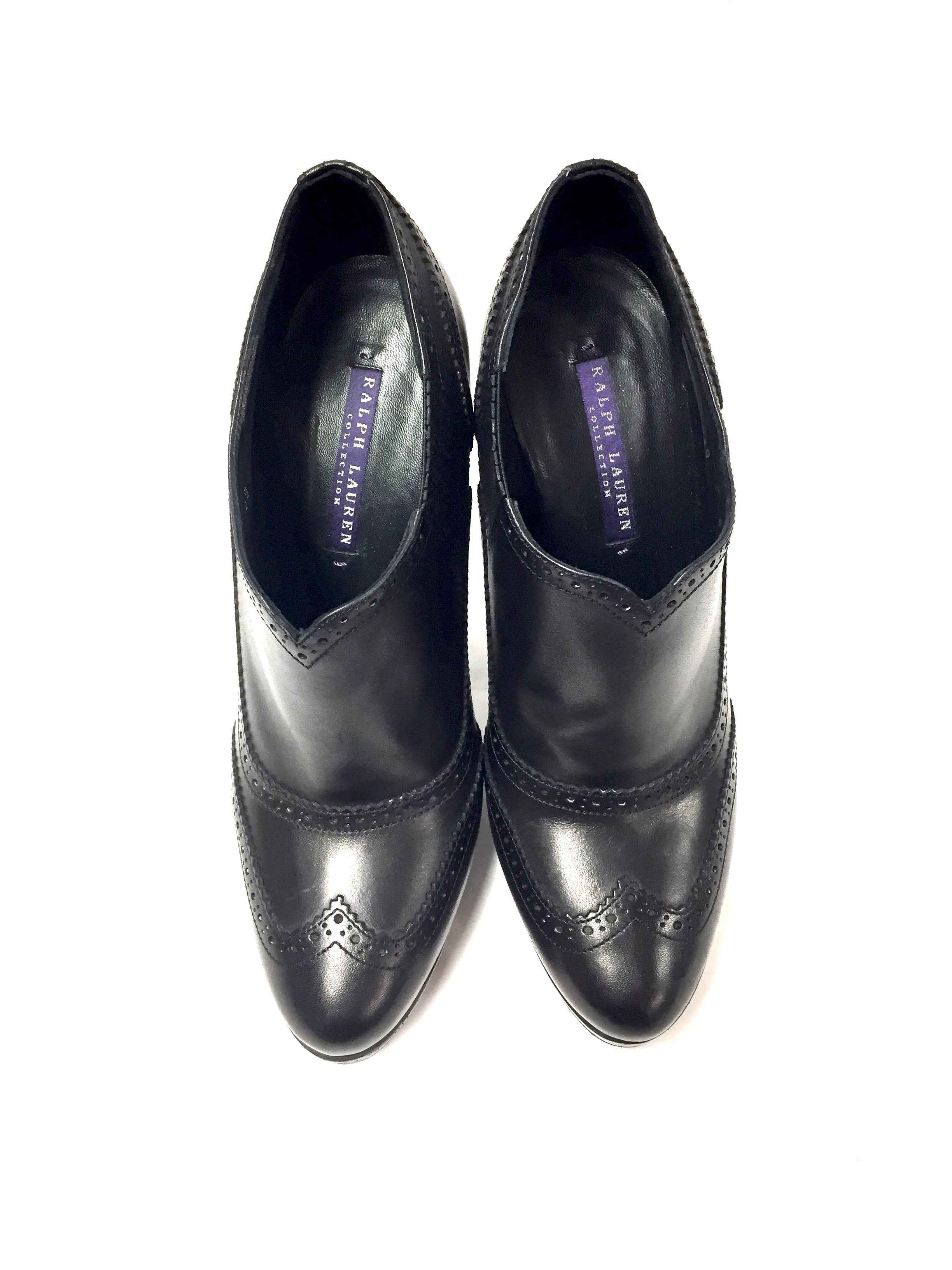 ralph lauren black leather shoes