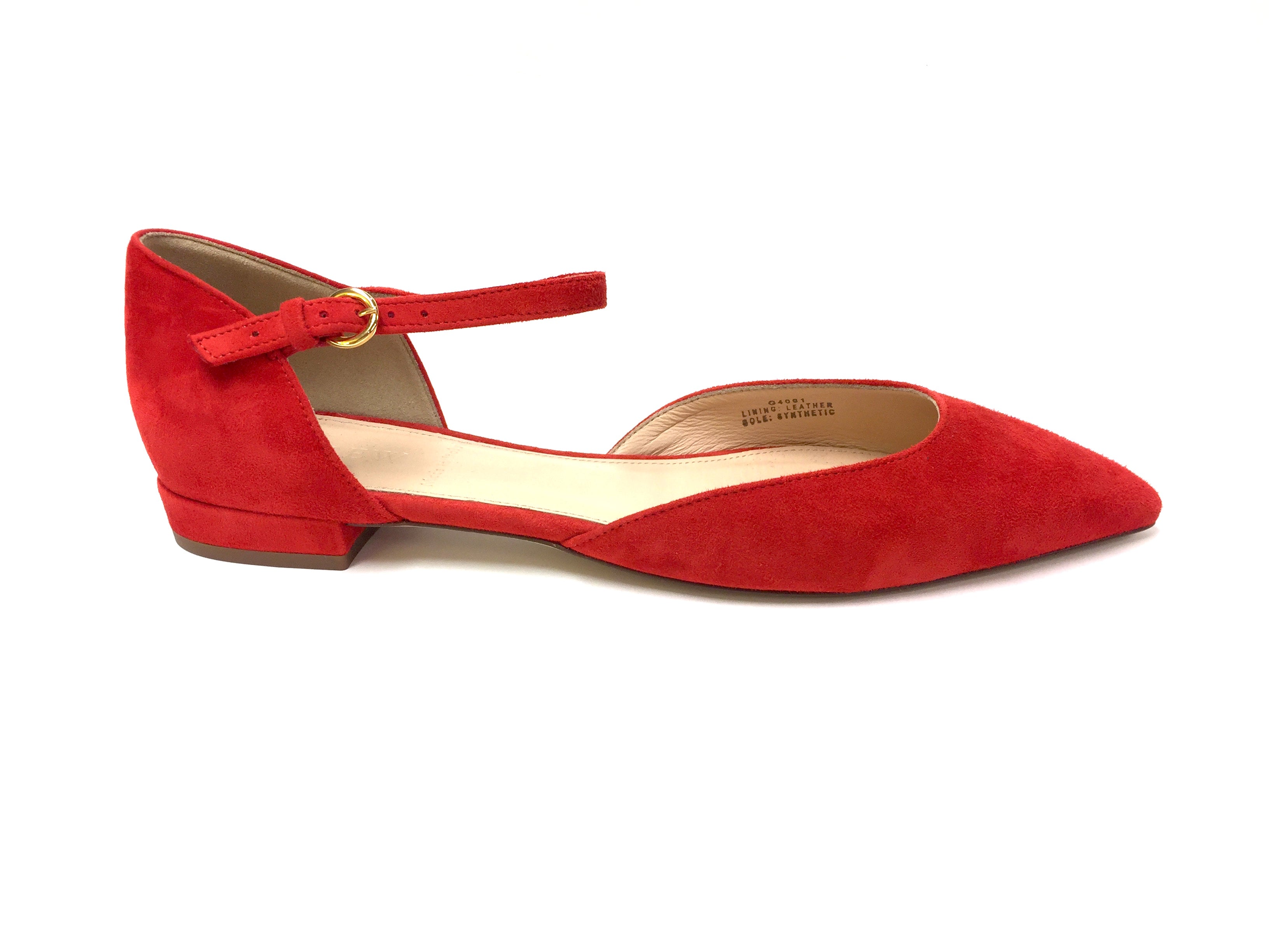 red suede flats cheap online