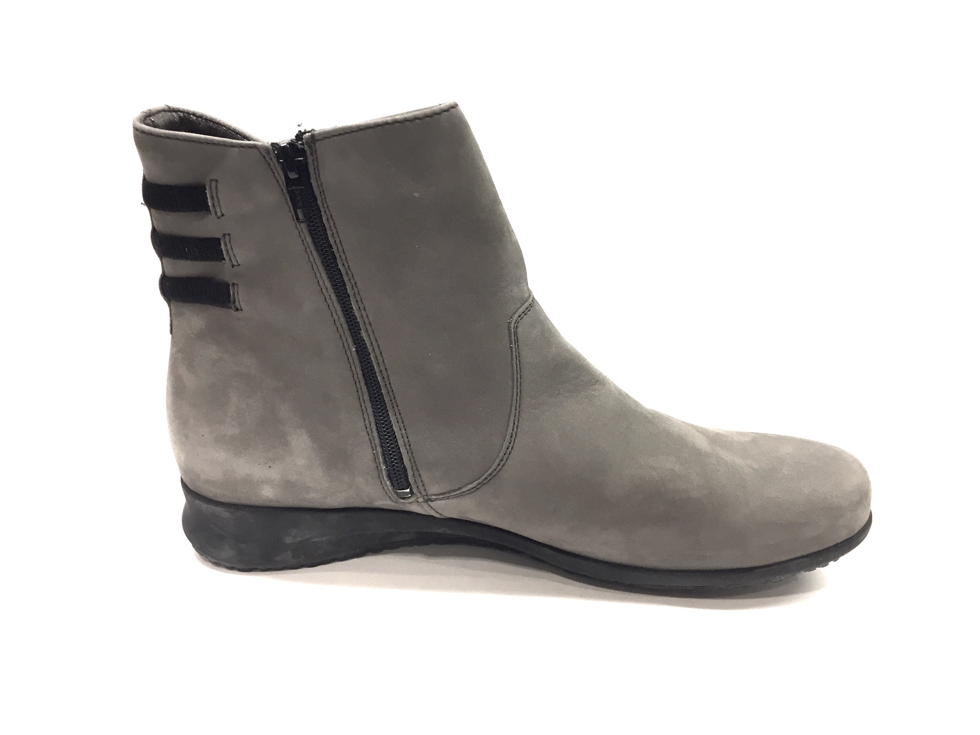 gray flat ankle booties