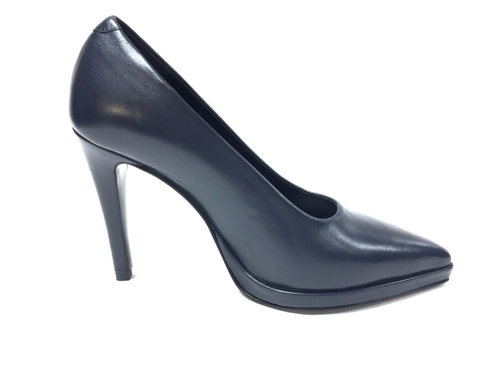 Andrew Halliday Array Transcend 1) RODEBJER Navy-Blue Leather Pointed-Toe Hi-Heel Pumps Shoes Size: 36 / -  Bis Designer Resale