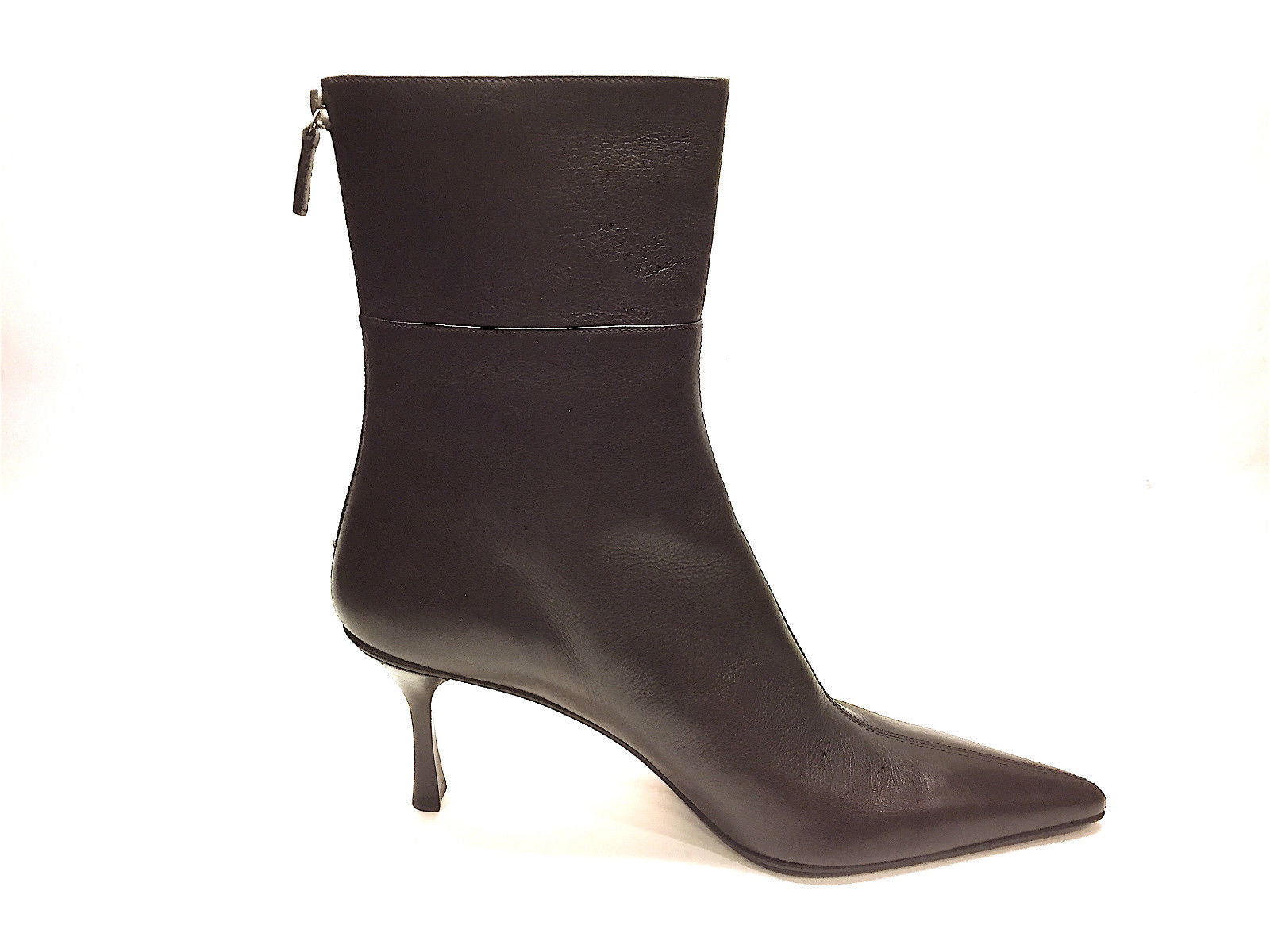 pointed toe booties leather