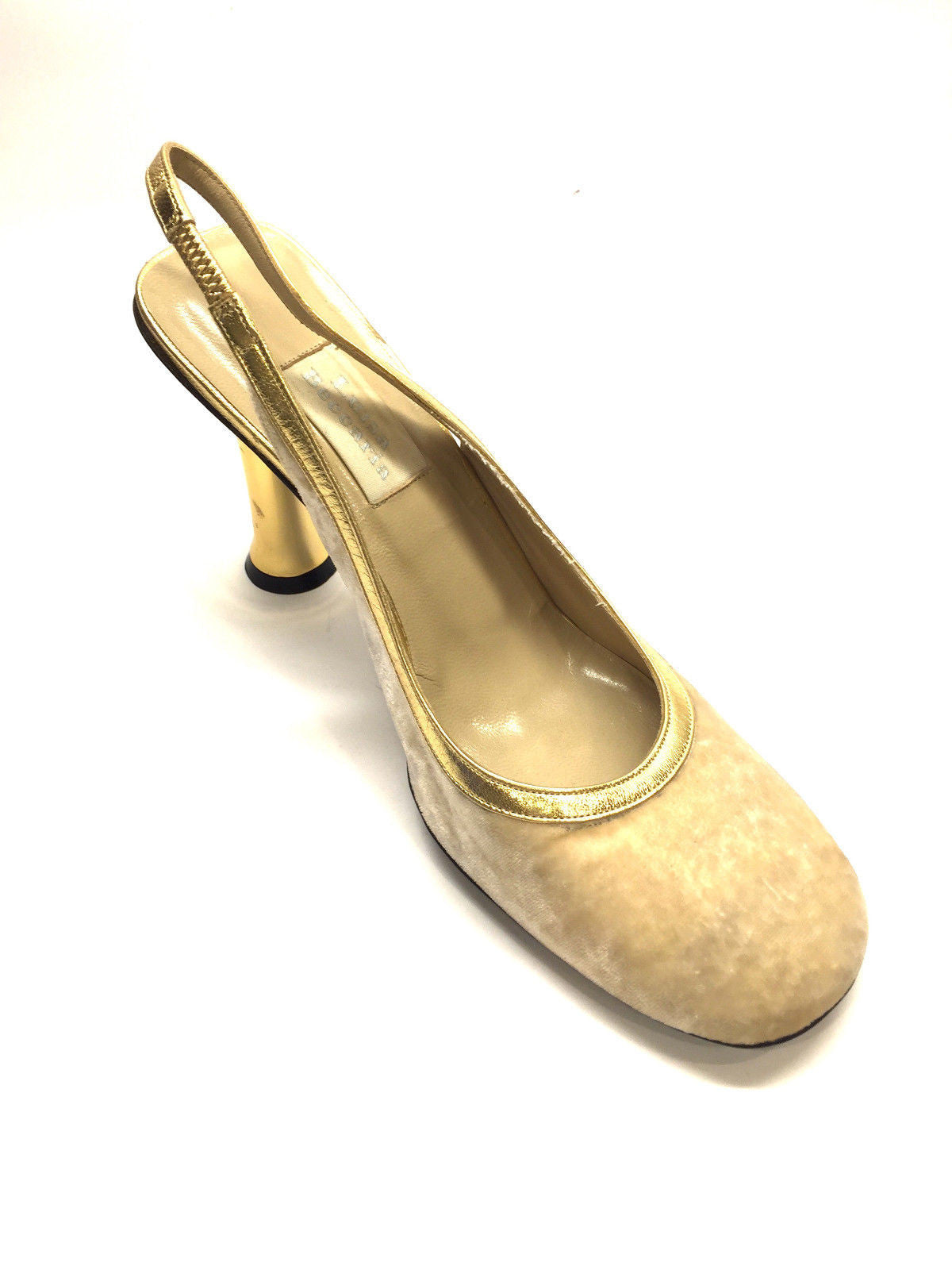 slingback gold shoes