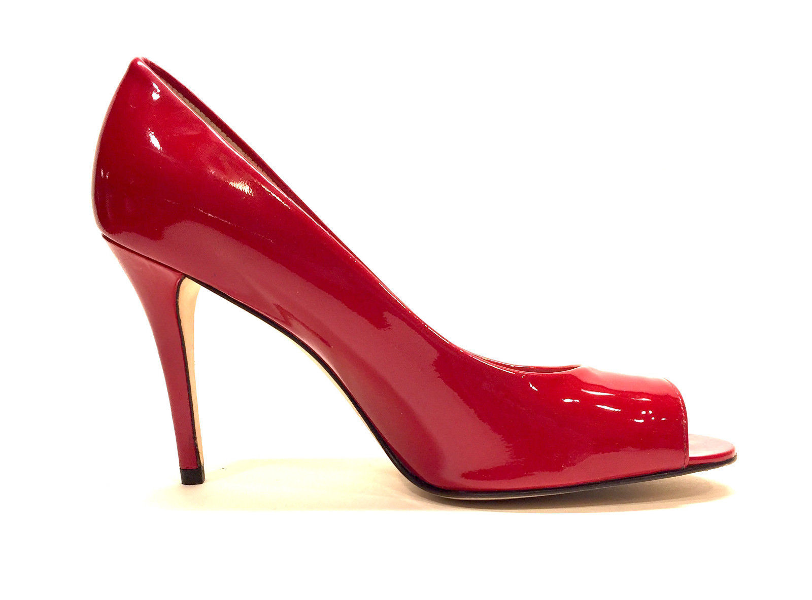 STUART WEITZMAN Red Patent Leather Open 