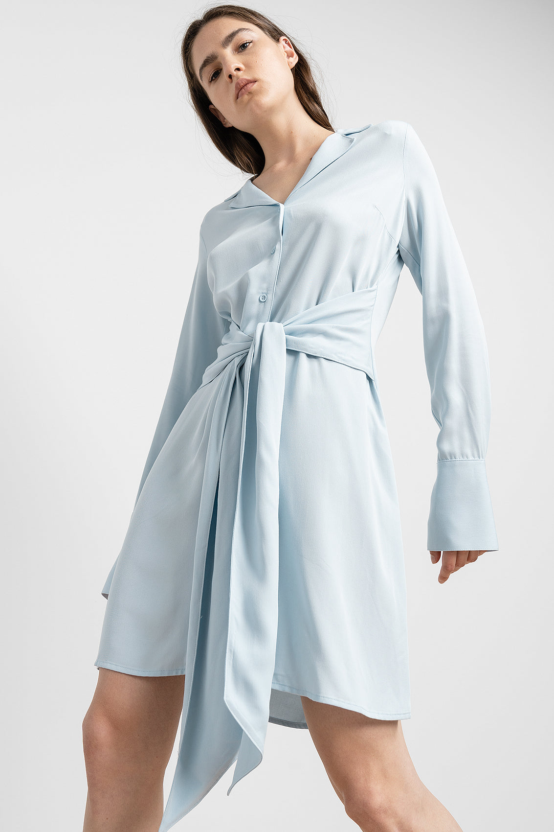 tie front shirt dress