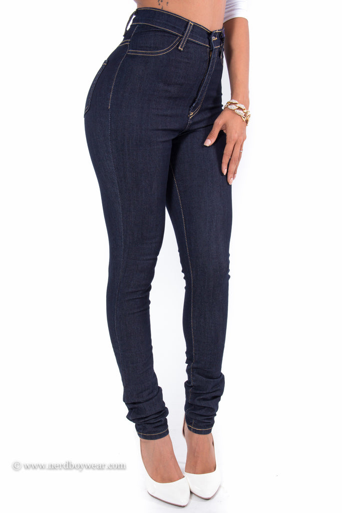 high waisted stretch skinny jeans