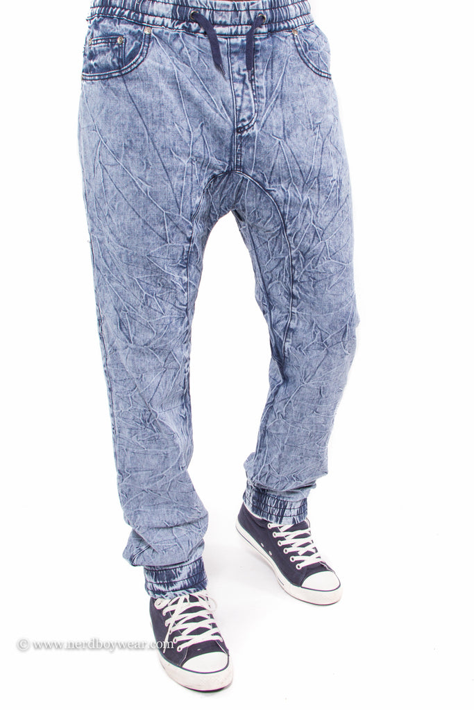 acid wash jean joggers