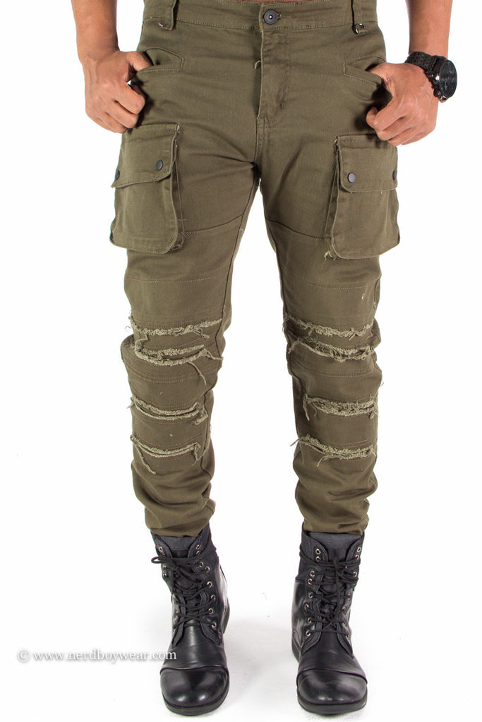 olive stretch jeans