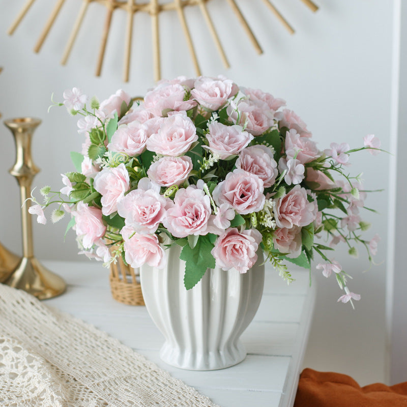 Elegant Rose Series - Artificial Silk Rose Bouquet Arrangement For Liv ...