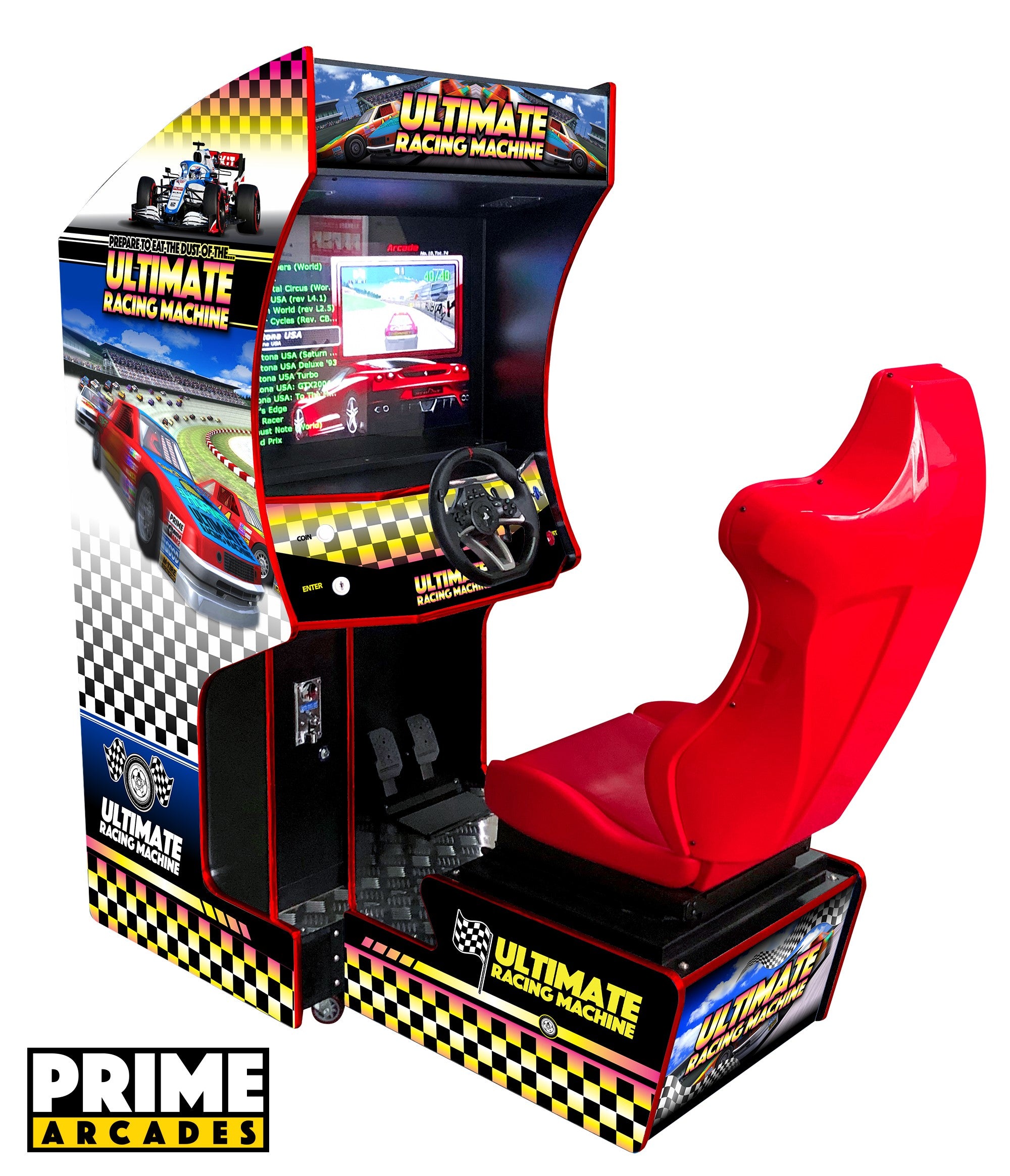 135 Racing Games in 1 Arcade Machine with Seat Prime Arcades Inc