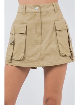 Neutral Cargo Skort - Salty & Chic Boutique