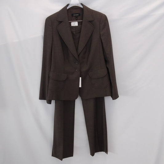 NWT - ESCADA houndstooth plaid Pants Suit - Blazer US 14