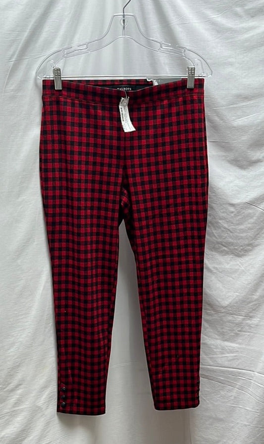 NWT -- Talbots Beige Pink-Stripe Heritage Cut Dress Pants -- 12P