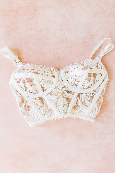 Eloise White & Gold Bralette  Womens Intimates, Bridal and Baby
