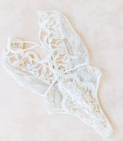 Blush Pink & White Bridal Teddy, Bridal lingerie, White Bodysuit, Sexy –  Alexandra Jo Intimates