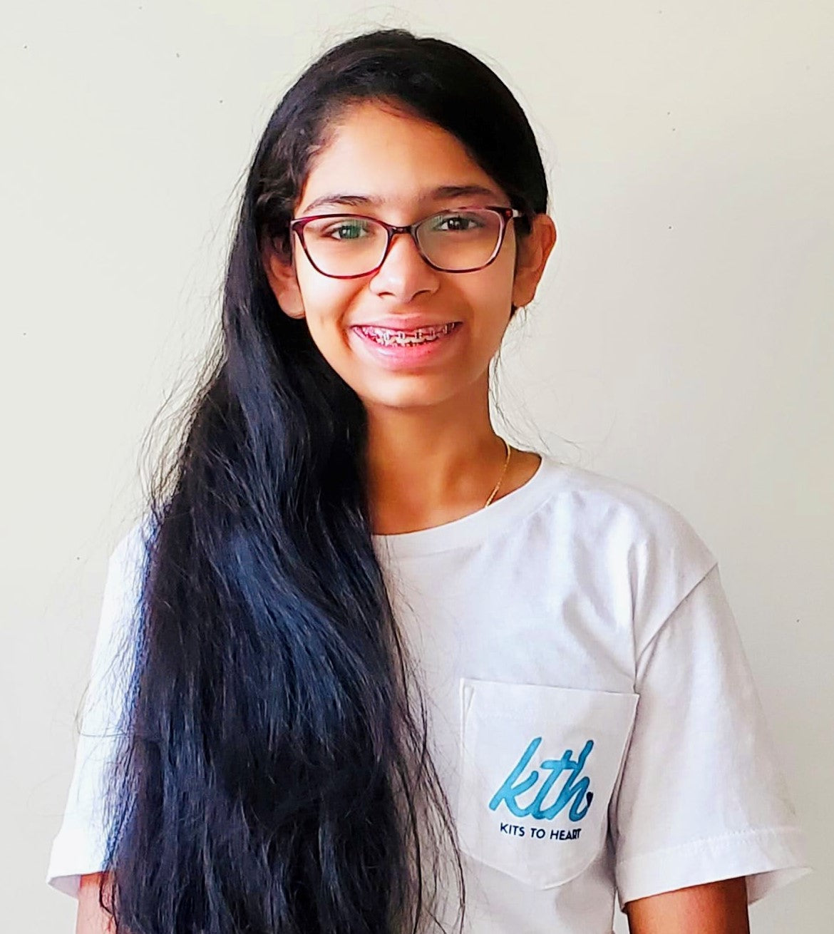 Kits to Heart Club Chapter Leader Akanksha Rangarajan at Hallie Wells Middle School