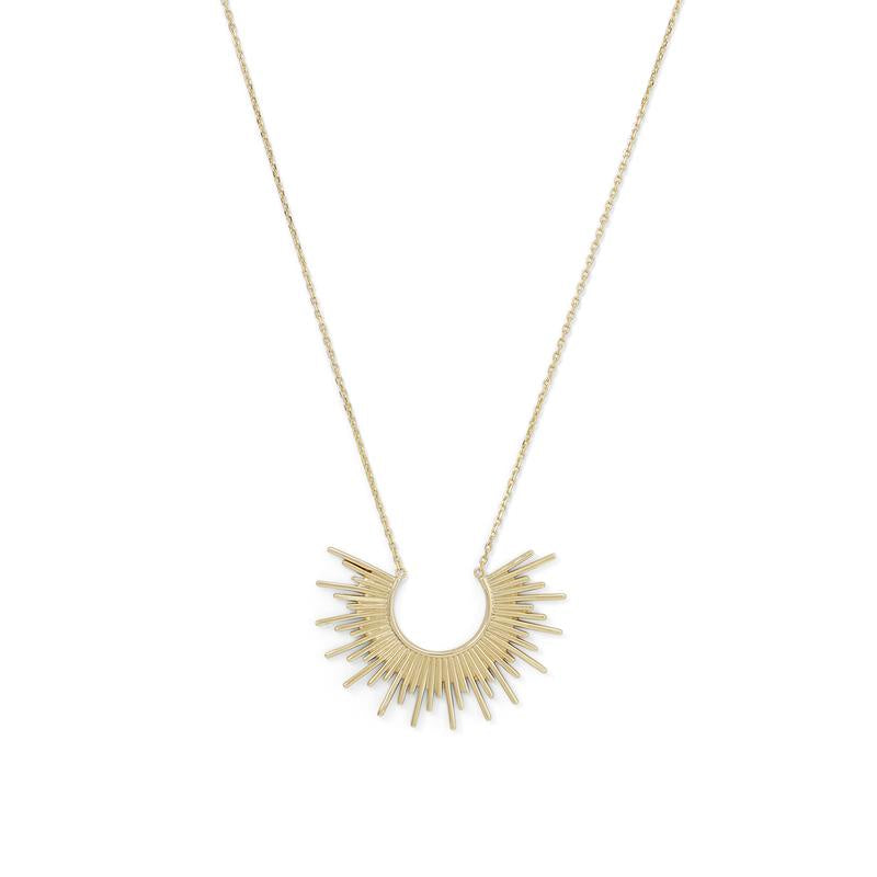 14kgp/925 Sunburst Necklace - Silver 