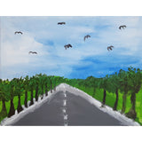 Acrylic Paint on Canvas Panel, 14 x 11 Original Fine Art, Road to Nowhere by David Sullivan