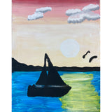 Acrylic Paint on Stretched Canvas, 14 x 11 Original Fine Art, Sail by Cord Watson WR-2153