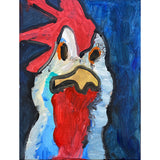 Acrylic Paint on Stretched Canvas, 16 x 12 Original Fine Art, Chicken made by Emily Knoles WR-2966 WR-2967
