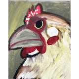 Acrylic Paint on Stretched Canvas, 20 x 16 Original Fine Art, Chicken made by Emily Knoles WR-2639