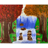 Acrylic Paint on Stretched Canvas, 20 x 16 Original Fine Art, Waterfall made by Cord Watson WR-2882