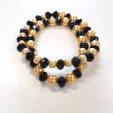 Beaded Elastic Stretch Bracelet Jewelry - Pack of 2 Bracelets - Handmade with Glass Beads by Miguel Carrera WRJ-1042