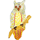 Ceramic Arts Handmade Clay Crafts 8-inch x 5-inch Glazed Owl made by Cassandra Richardson and Monty Chu WR-2686