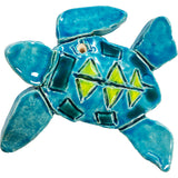 Ceramic Arts Handmade Clay Crafts Fresh Fish 4.5-inch x 4-inch Glazed Turtle by Cassandra Richardson WR-2589