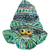 Ceramic Arts Handmade Clay Crafts Fresh Fish 5-inch x 4.5-inch Glazed Crab by David Sullivan and Lynn Stahl