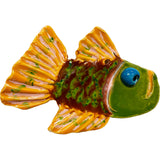 Ceramic Arts Handmade Clay Crafts Fresh Fish Glazed 4-inch x 3.5-inch by Anonymous WR-3035