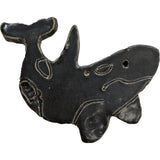 Ceramic Arts Handmade Clay Crafts Fresh Fish Glazed 6-inch x 6-inch Whale made by Emily Knoles WR-2851