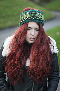 green fair trade wool headband