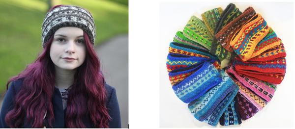 knitted wool headbands in lots of colours and styles