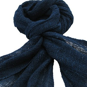 Indigo Blue Loose Weave Organic Cotton Scarf