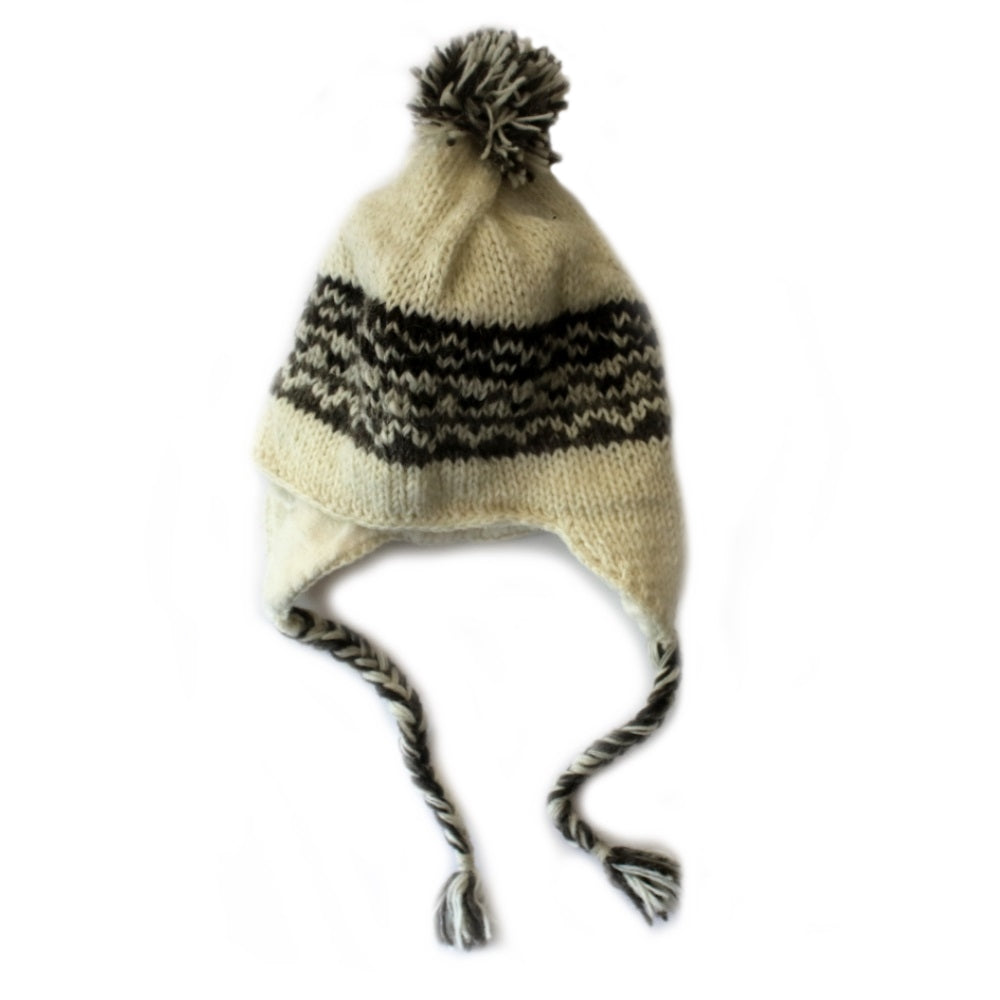 woolen cap with strings